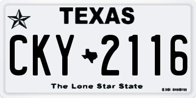 TX license plate CKY2116