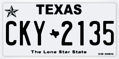 TX license plate CKY2135