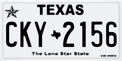 TX license plate CKY2156