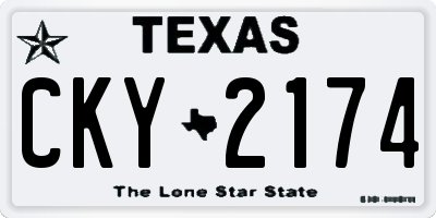 TX license plate CKY2174