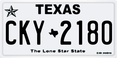 TX license plate CKY2180