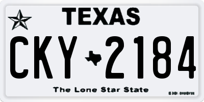 TX license plate CKY2184