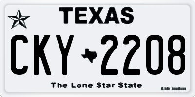 TX license plate CKY2208