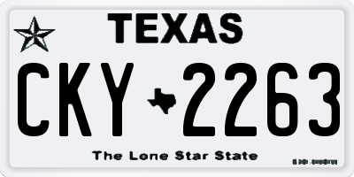 TX license plate CKY2263