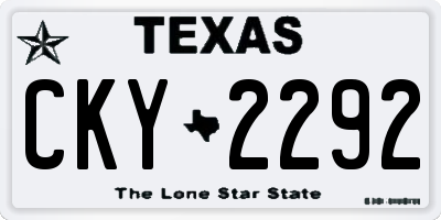 TX license plate CKY2292