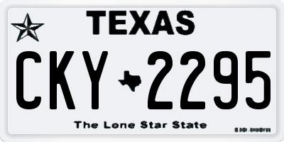 TX license plate CKY2295