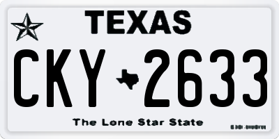 TX license plate CKY2633