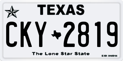 TX license plate CKY2819