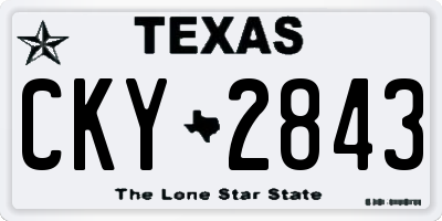 TX license plate CKY2843