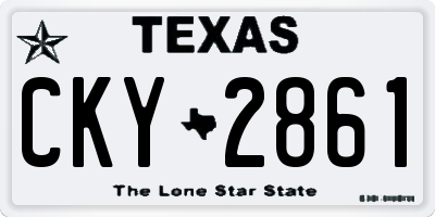TX license plate CKY2861