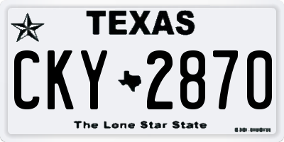TX license plate CKY2870