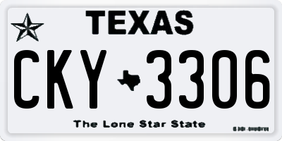 TX license plate CKY3306