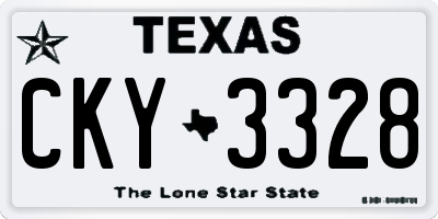 TX license plate CKY3328
