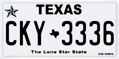 TX license plate CKY3336