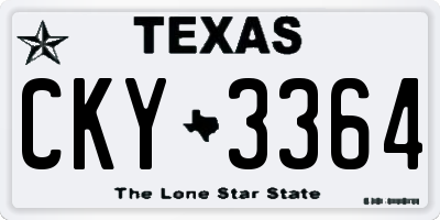 TX license plate CKY3364