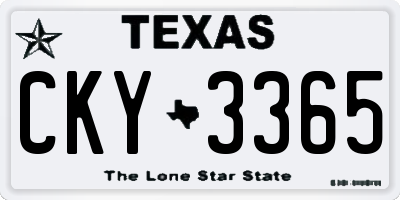 TX license plate CKY3365
