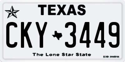 TX license plate CKY3449