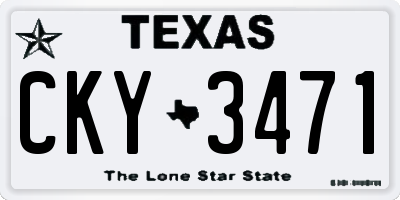 TX license plate CKY3471