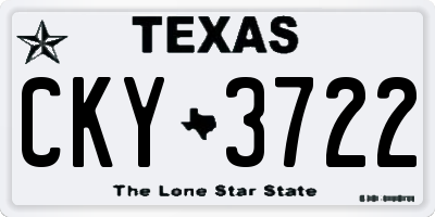 TX license plate CKY3722