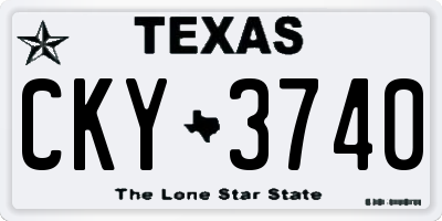 TX license plate CKY3740