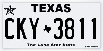 TX license plate CKY3811