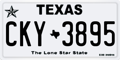 TX license plate CKY3895