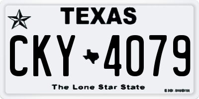 TX license plate CKY4079