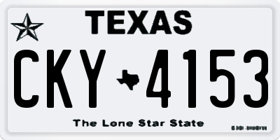 TX license plate CKY4153