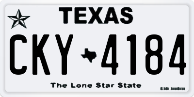 TX license plate CKY4184
