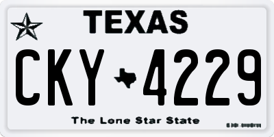 TX license plate CKY4229
