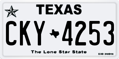 TX license plate CKY4253
