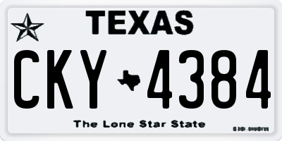 TX license plate CKY4384