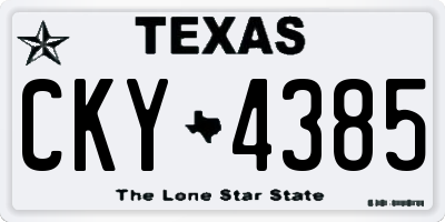 TX license plate CKY4385