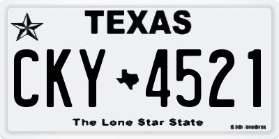 TX license plate CKY4521