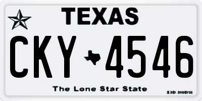 TX license plate CKY4546