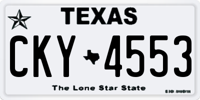 TX license plate CKY4553
