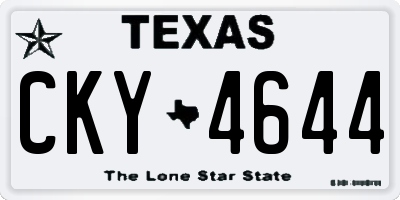 TX license plate CKY4644