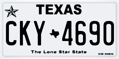 TX license plate CKY4690