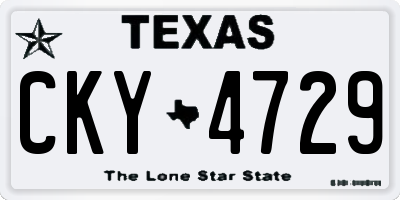 TX license plate CKY4729