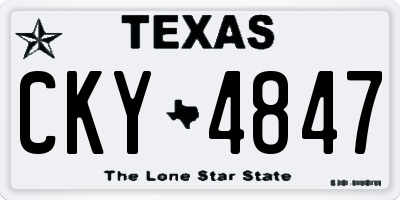 TX license plate CKY4847