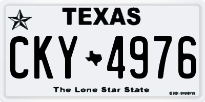 TX license plate CKY4976