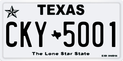 TX license plate CKY5001