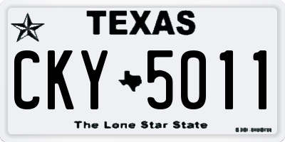 TX license plate CKY5011