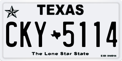 TX license plate CKY5114