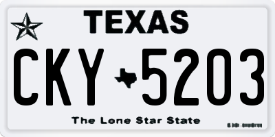 TX license plate CKY5203