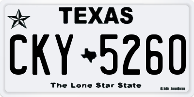 TX license plate CKY5260