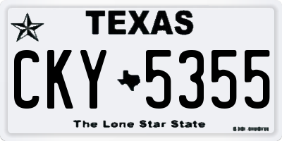 TX license plate CKY5355