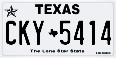 TX license plate CKY5414