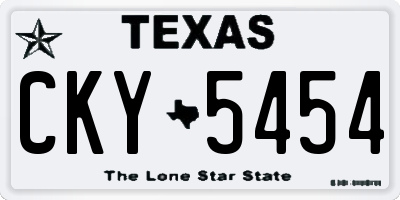TX license plate CKY5454