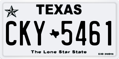 TX license plate CKY5461